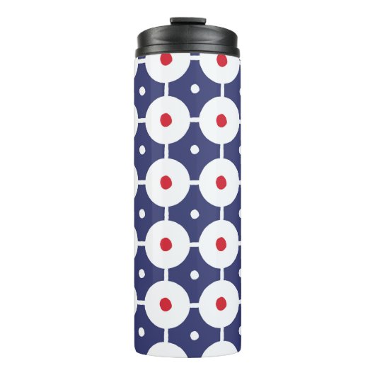 Retro Funky Nahtloses Vintages Design Thermosbecher (Vorderseite)