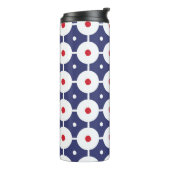 Retro Funky Nahtloses Vintages Design Thermosbecher (Nach links gedreht)