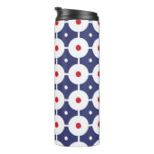 Retro Funky Nahtloses Vintages Design Thermosbecher (Nach rechts gedreht)