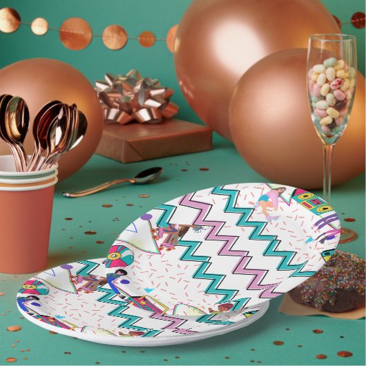 Retro Funky Pappteller (Multi)