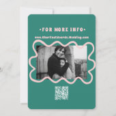 Retro Funky Pink Green Save the Date QR-Code (Rückseite)