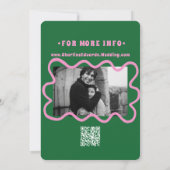 Retro Funky Pink Green Save the Date QR-Code (Rückseite)