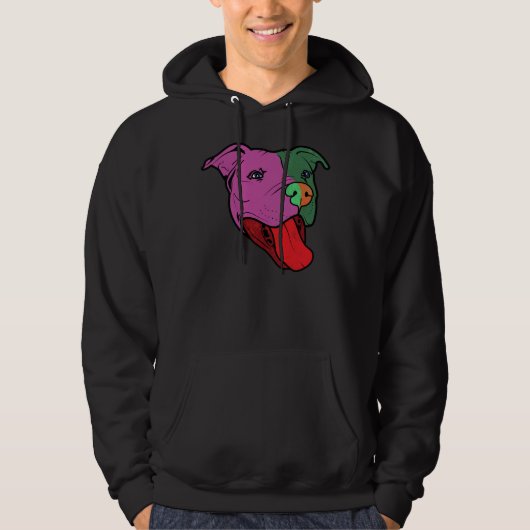 Retro Funky Pitbull Hoodie (Vorderseite)