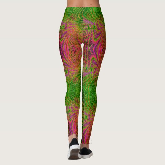 Retro Funky Psychedelic Pattern Legging Leggings (Rückseite)