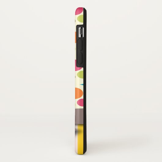 Retro-Funky-Punkte und Streifen-Muster mit Imitat- Case-Mate iPhone Hülle (Hinten/Links)
