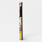 Retro-Funky-Punkte und Streifen-Muster mit Imitat- Case-Mate iPhone Hülle (Hinten/Links)