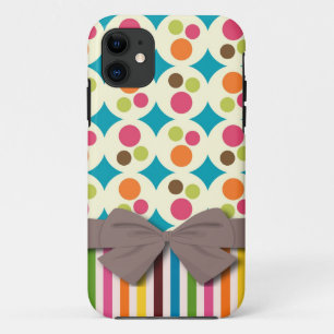 Retro funky Punkte- und Streifenmuster mit falsche Case-Mate iPhone Hülle
