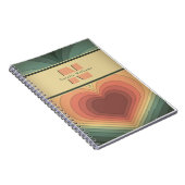 Retro Funky Romantic Heart Monogram Notebook Notizblock (Rechte Seite)