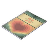 Retro Funky Romantic Heart Monogram Notebook Notizblock (Linke Seite)