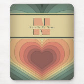 Retro Funky Romantic Monogram Heart Mousepad (Vorne)