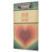 Retro Funky Romantic Monogram Heft Clipboard Klemmbrett (Links)