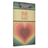Retro Funky Romantic Monogram Heft Clipboard Klemmbrett (Rechts)