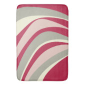 Retro Funky Wavy Lines Magenta Pink Gray Badematte (Vorderseite Vertikal)
