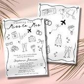 Retro Funky Whimsical Miss an Mrs. Brautparty Einladung