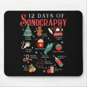 Retro Funny 12 Days Of Sonography Ultrasound Tech Mousepad (Vorne)