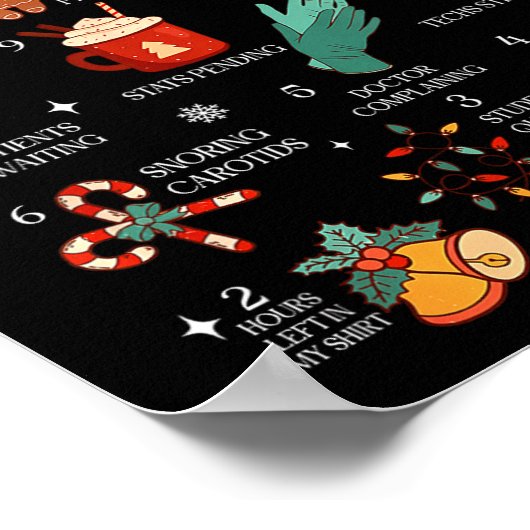 Retro Funny 12 Days Of Sonography Ultrasound Tech  Poster (Ecke)