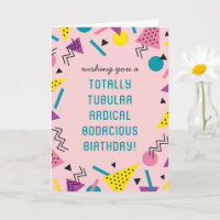 Retro Funny 80er Slang Birthday Card