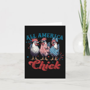 Retro Funny All America Chick 4. Juli Patrioti Karte