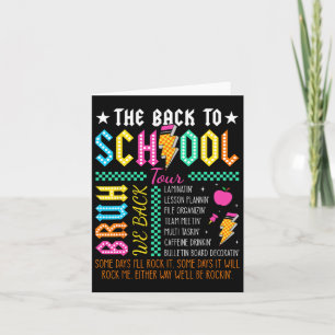Retro Funny Back To School Tour Teacher Blitze Karte