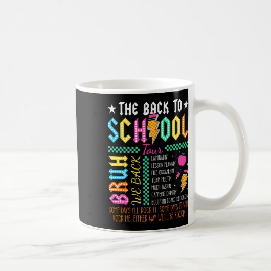 Retro Funny Back To School Tour Teacher Lightning Kaffeetasse (Rechts)