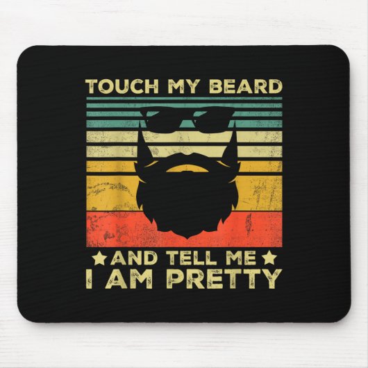 Retro Funny Beard Quote Gift For Bearded Men And L Mousepad (Vorne)