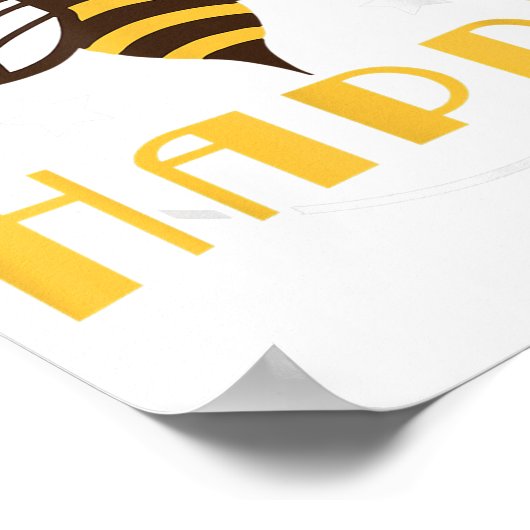 Retro Funny Bee Happy - Zitat von Hummeln Positiv Poster (Ecke)