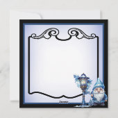 Retro Funny Blue Christmas Feiertagskarte (Rückseite)