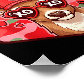 Retro Funny Boys Valentines Day Hunting Deer Camo  Poster (Ecke)