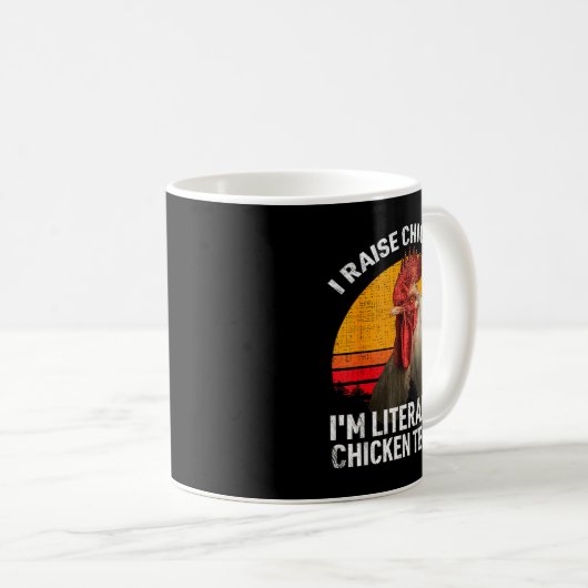 Retro Funny Chicken Lover Gift – I Raise Chickens Kaffeetasse (VorderseiteRechts)