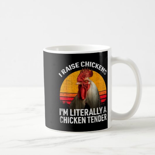 Retro Funny Chicken Lover Gift – I Raise Chickens Kaffeetasse (Rechts)