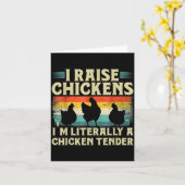 Retro Funny Chicken Lover Gift – I Raise Chickens Karte (Gelbe Blume)