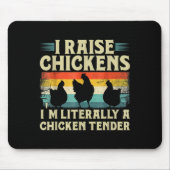 Retro Funny Chicken Lover Gift – I Raise Chickens Mousepad (Vorne)