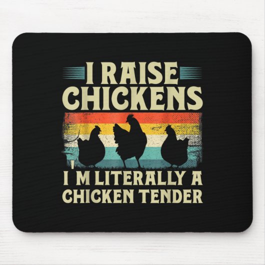 Retro Funny Chicken Lover Gift – I Raise Chickens Mousepad (Vorne)