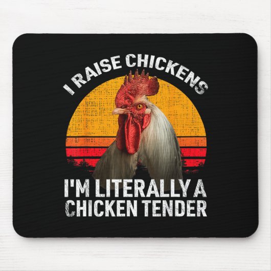 Retro Funny Chicken Lover Gift – I Raise Chickens Mousepad (Vorne)