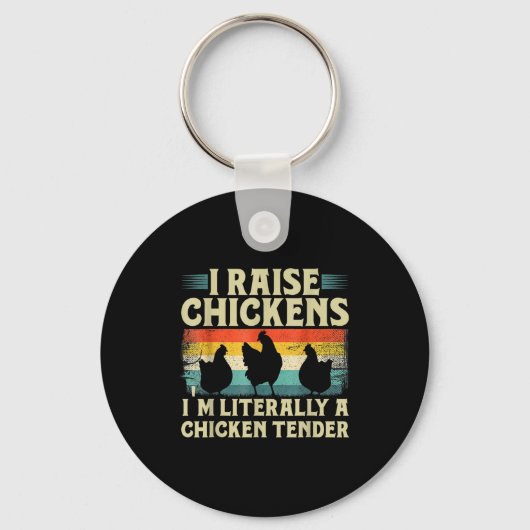 Retro Funny Chicken Lover Gift – I Raise Chickens Schlüsselanhänger (Vorderseite)