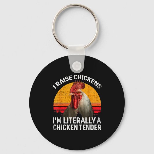 Retro Funny Chicken Lover Gift – I Raise Chickens Schlüsselanhänger (Vorderseite)