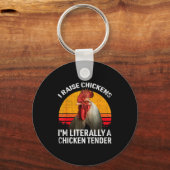 Retro Funny Chicken Lover Gift – I Raise Chickens Schlüsselanhänger (Vorderseite)