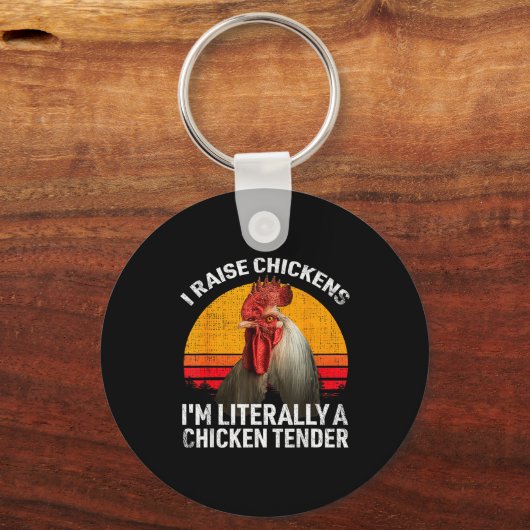 Retro Funny Chicken Lover Gift – I Raise Chickens  Schlüsselanhänger (Vorderseite)