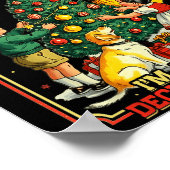 Retro Funny Christmas Holiday From The Windows To Poster (Ecke)