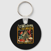 Retro Funny Christmas Holiday From The Windows To Schlüsselanhänger (Vorderseite)