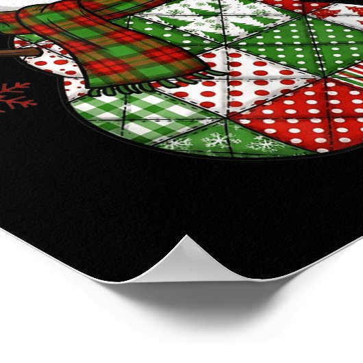 Retro Funny Christmas Patchwork Snowman Xmas Holid Poster (Ecke)