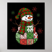 Retro Funny Christmas Patchwork Snowman Xmas Holid Poster (Vorne)