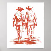Retro Funny Cowboy Gay Trans Rights Lgbt Pride Poster (Vorne)