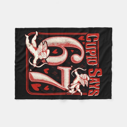 Retro Funny Cud Says 6 7 Six Seven Couples Valenti Fleecedecke (Vorderseite (Horizontal))