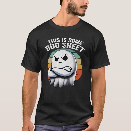 Retro Funny, das hier ist ein boo-Sheet Halloween- T-Shirt (Vorderseite)