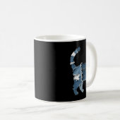 Retro Funny Denim Patch Animal Cat  Kaffeetasse (VorderseiteRechts)