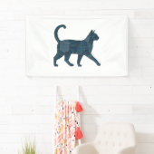 Retro Funny Denim Patch Animal Cat T - Shirt Banner (Insitu)
