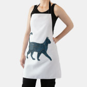 Retro Funny Denim Patch Animal Cat T - Shirt Schürze (InSitu)