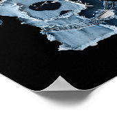 Retro Funny Denim Patch Animal Dog  Poster (Ecke)