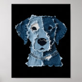 Retro Funny Denim Patch Animal Dog  Poster (Vorne)